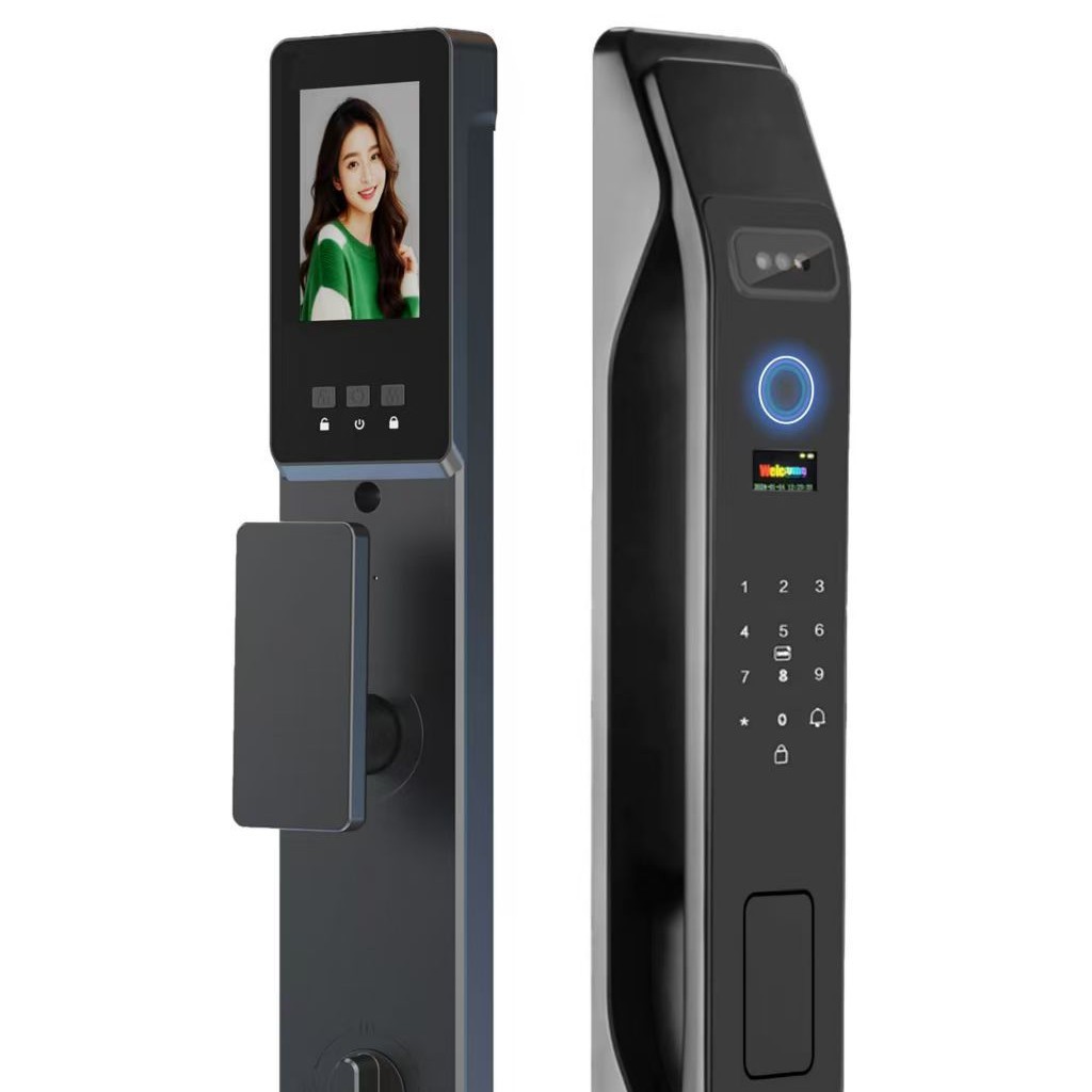 Cerradura Inteligente con Reconocimiento Facial y Huella Digital para Puertas de Madera
