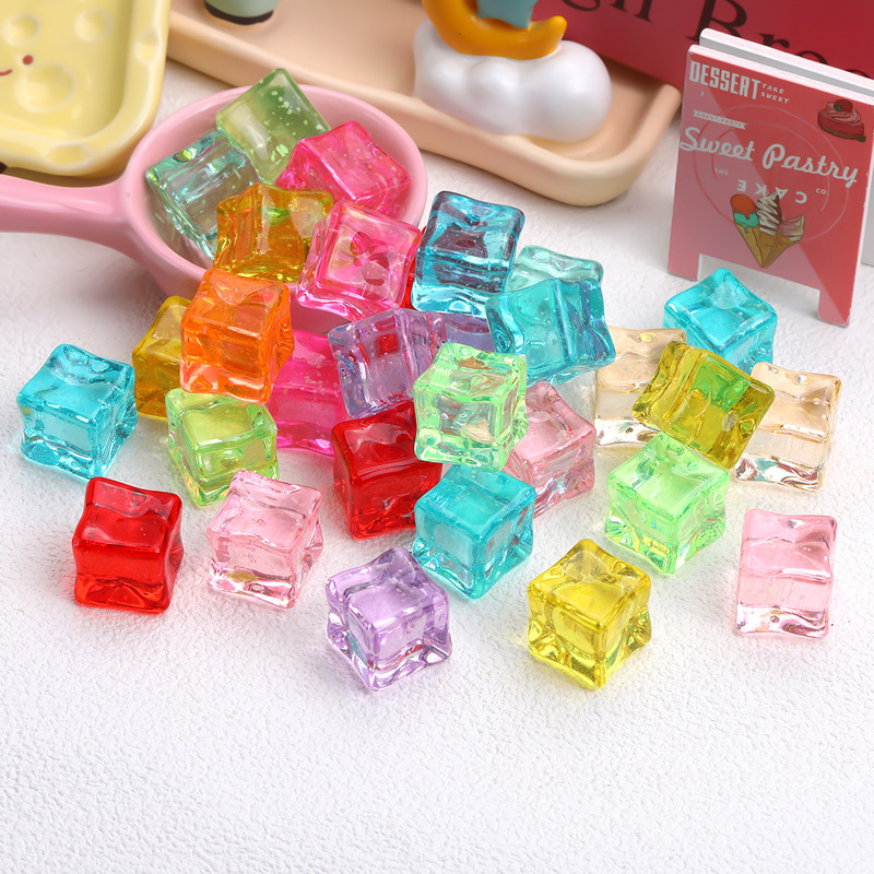 Highly Transparent Acrylic Luminous Transparent Simulated Ice Cubes, Handmade DIY Cream Glue Phone Case Resin Accessories