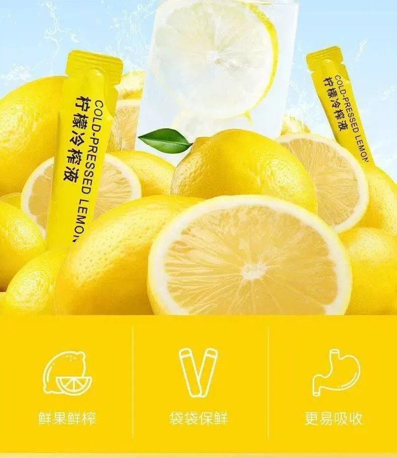 Cold Pressed Lemon Concentrate Juice 15ml Stick Packs 100 Count for Cold Brew Drinks quality and texture