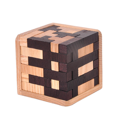 54t Magic Dou Cube Decompression Unlock 54L Building Block Kong Ming Lock Children's Intellectual Toy Wooden Luban Lock Hot Selling
