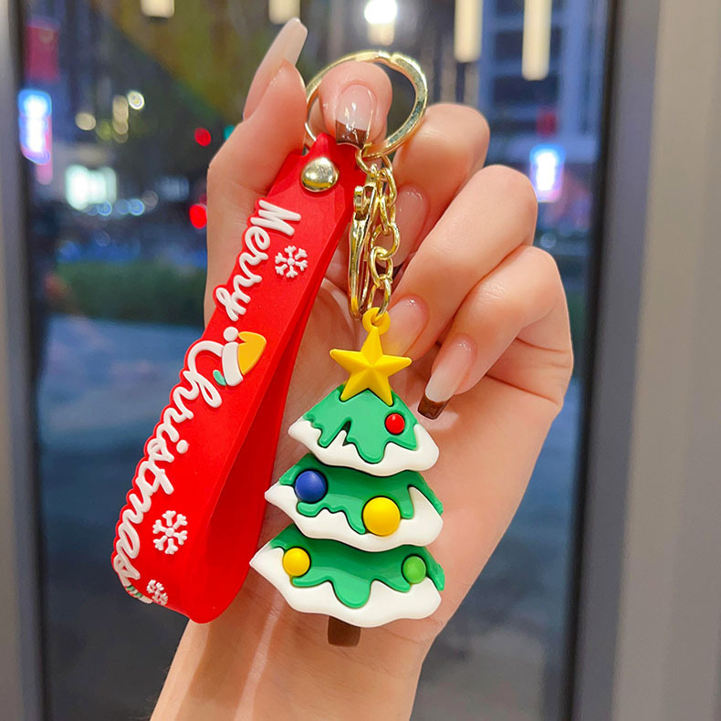 国境を越えたサンタクロースのキーホルダークリスマスペンダントクリスマスツリートナカイ人形バッグキーホルダープレゼント卸売り|undefined