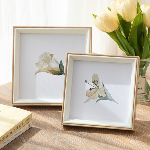 Minimalist Nordic square picture frame, tabletop display, children's oil pastel DIY frame, photo mounting, print frame, wall hanging