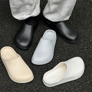 Internet Celebrity Eva Baotou Autumn and Winter Outer Wear High-End Half Slippers Waterproof and Non-Slip Student Couple Non-Porous Clogs