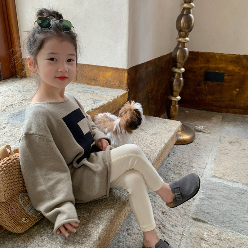 Polainas casuales de alta elasticidad de estilo coreano para niñas Otoño e Invierno pantalones de lápiz slim fit para niños ropa interior engrosada para bebés