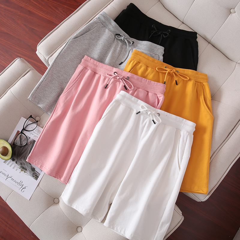 Shorts Summer Women's Outwear Sports Shorts Men's and Women's Loose Large Size Solid Color Woolen Casual Pants