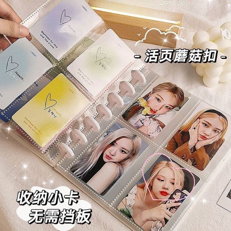 Mushroom Storage Mushroom Hole Card Album Solid Color 3inch Polaroid Photo Storage Album Postcard Small Card Loose-Leaf Photo Album 4-Grid