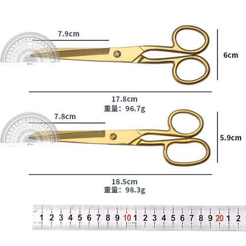 Yangjiang manufacturer golden office scissors, wedding scissors, opening ribbon cutting festive scissors, stainless steel household scissors, titanium-plated scissors