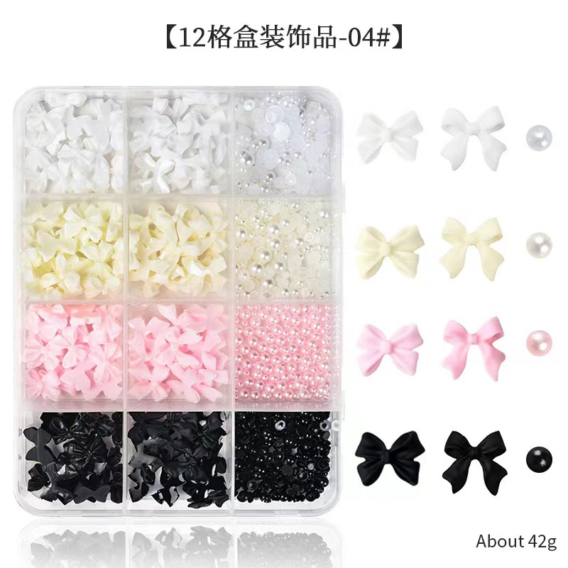 Explosión 3D aurora estereoscópica corbata de mariposa flores joyas de manicura resina roja red taladro plano accesorios de perlas semicirculares