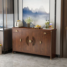 新中式餐边柜实木色酒柜一体靠墙家用厨房储物柜碗柜客厅茶水柜子
