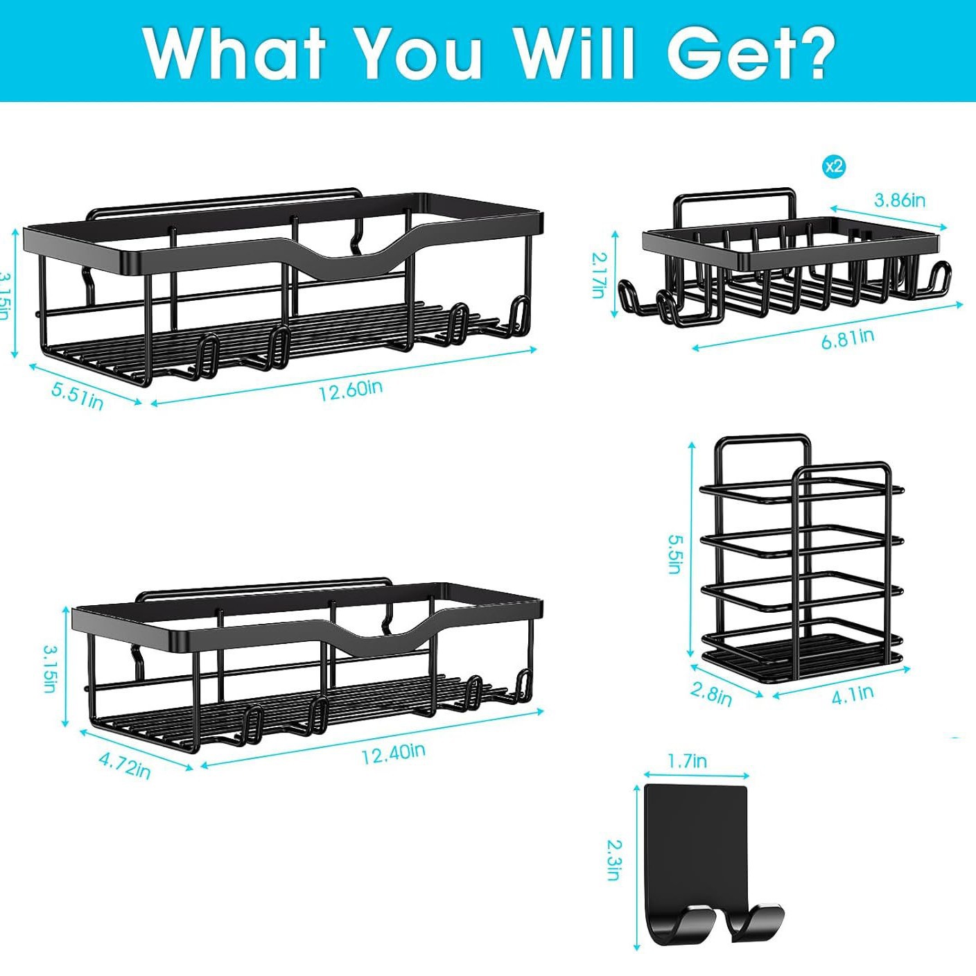 Amazon hierro baño rack ponche-libre aseo jabón rack Gel de ducha rack de almacenamiento rack de baño