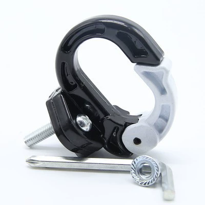 Electric Vehicle Helmet Hook Metal Battery Scooter Front Hanging Hook Lock Universal Modification Accessories (Helmet lock) - black-single-hook-comes-with-wrench-nut