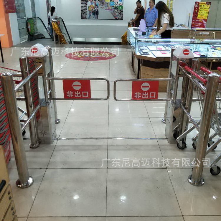 超市单向旋转摆门车站单向门手动转闸出入口自动感应门半高单向闸