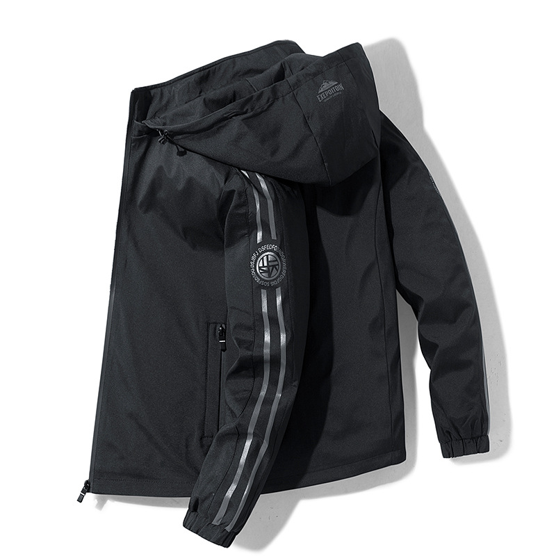 Abrigo de hombre primavera y otoño nueva marca de moda con capucha chaqueta suelta estilo hong kong estilo japonés color sólido suelto casual todo a juego superior