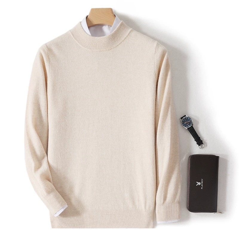 Demi-season woolen elite keep warm knitted sweater for leisure, plus size