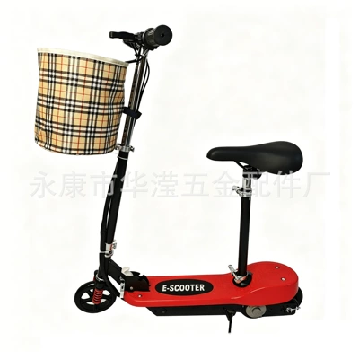 Seat and Children's Electric Scooter, Qatlanan elektrik skuterlər - red-shock-absorption-model