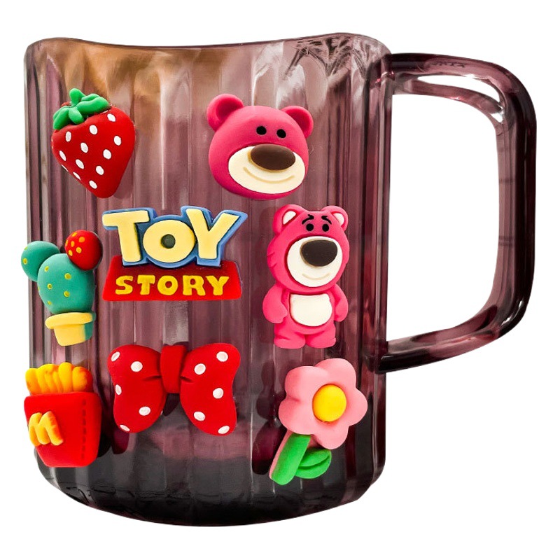 Taza de enjuague bucal creativa Luz de lujo lindo cepillo de dientes taza Cubo de dientes dibujos animados baño infantil taza de lavado taza de diente de estudiante engrosada