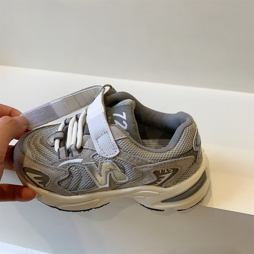 N-shaped children's shoes, children's sports shoes, 2024 spring, boys' dad shoes, girls' running shoes, mesh breathable autumn