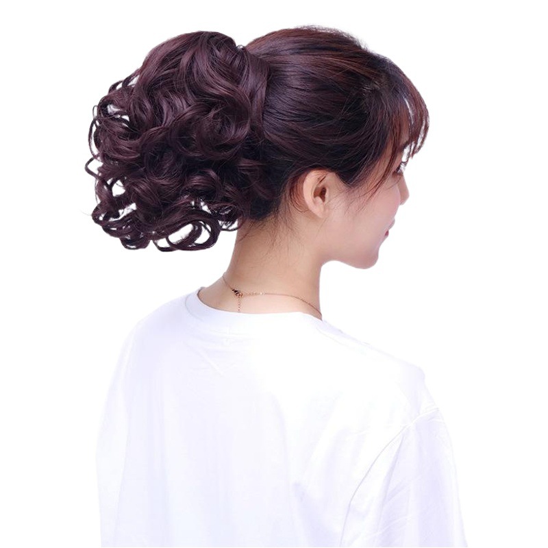 Cola de caballo corto Pelo Rizado garra clip tipo onda grande Pelo Rizado Cola de Caballo natural realista falsa Cola de Caballo Correa peluca