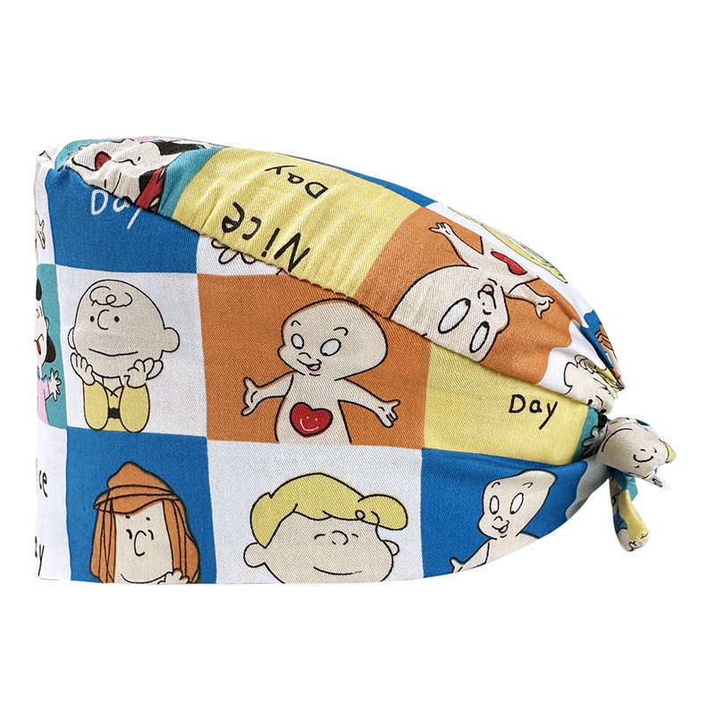 Nuevo lindo pequeño Panda de dibujos animados lindo patrón niña enfermera sombrero quirúrgico tapa de trabajo sombrero Tapa Protectora