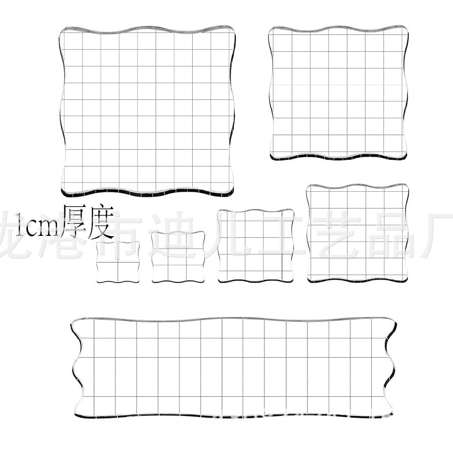 In-Stock Single Piece Acrylic Transparent Board Stamp Block Transparent Stamping Tool Grid DIY Tool Journal Scrapbook