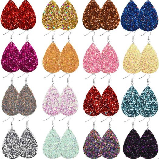Clásico de doble cara brillo luz lágrima gota pendientes transfronterizo suministro estable Amazon AliExpress