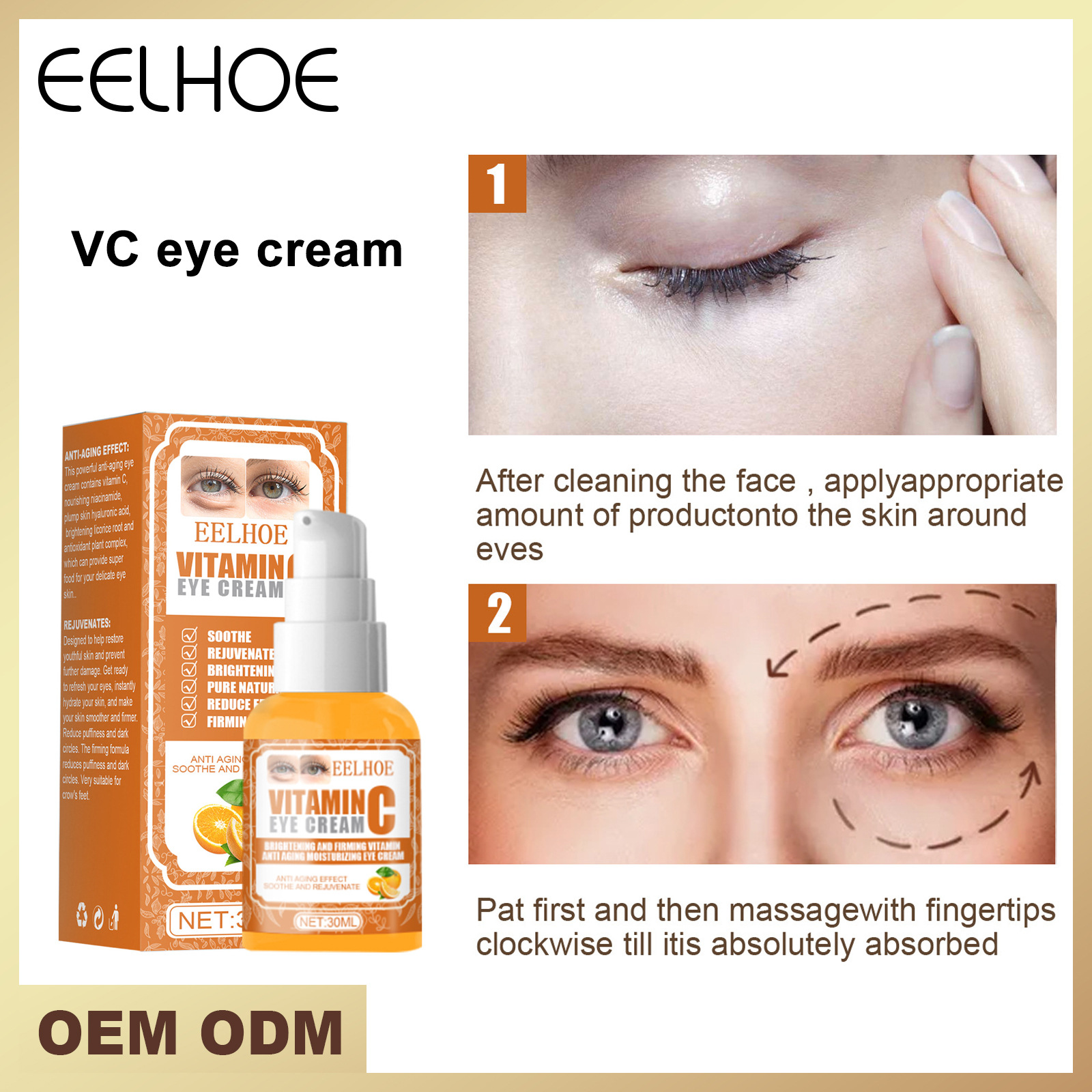 Creme VC Auge revitalisiert und befeuchtet die Haut um die Augen, befeuchtet die Linien und befeuchtet die dunklen Augen._voghion.com