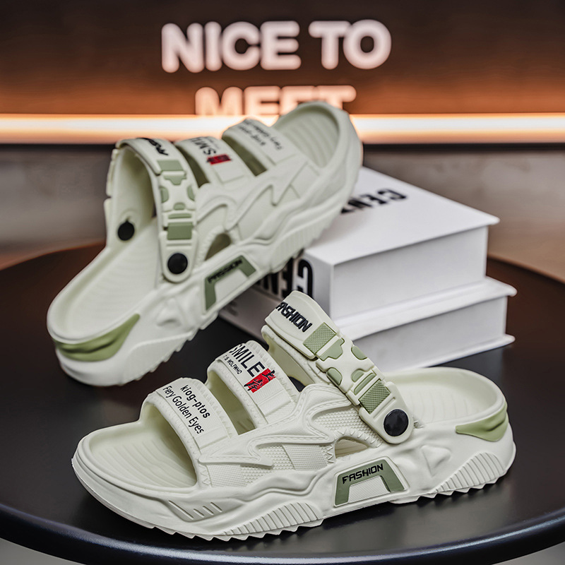 Zapatillas para hombres de verano con suela gruesa para usar nuevas sandalias de playa deportivas casuales antideslizantes al aire libre para hombres
