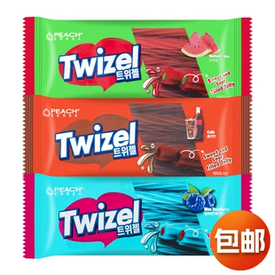 Twizel Candy (PEACH Korea) Spiral Jelly Snack, Cola & Fruit Flavors, 70 g Pack