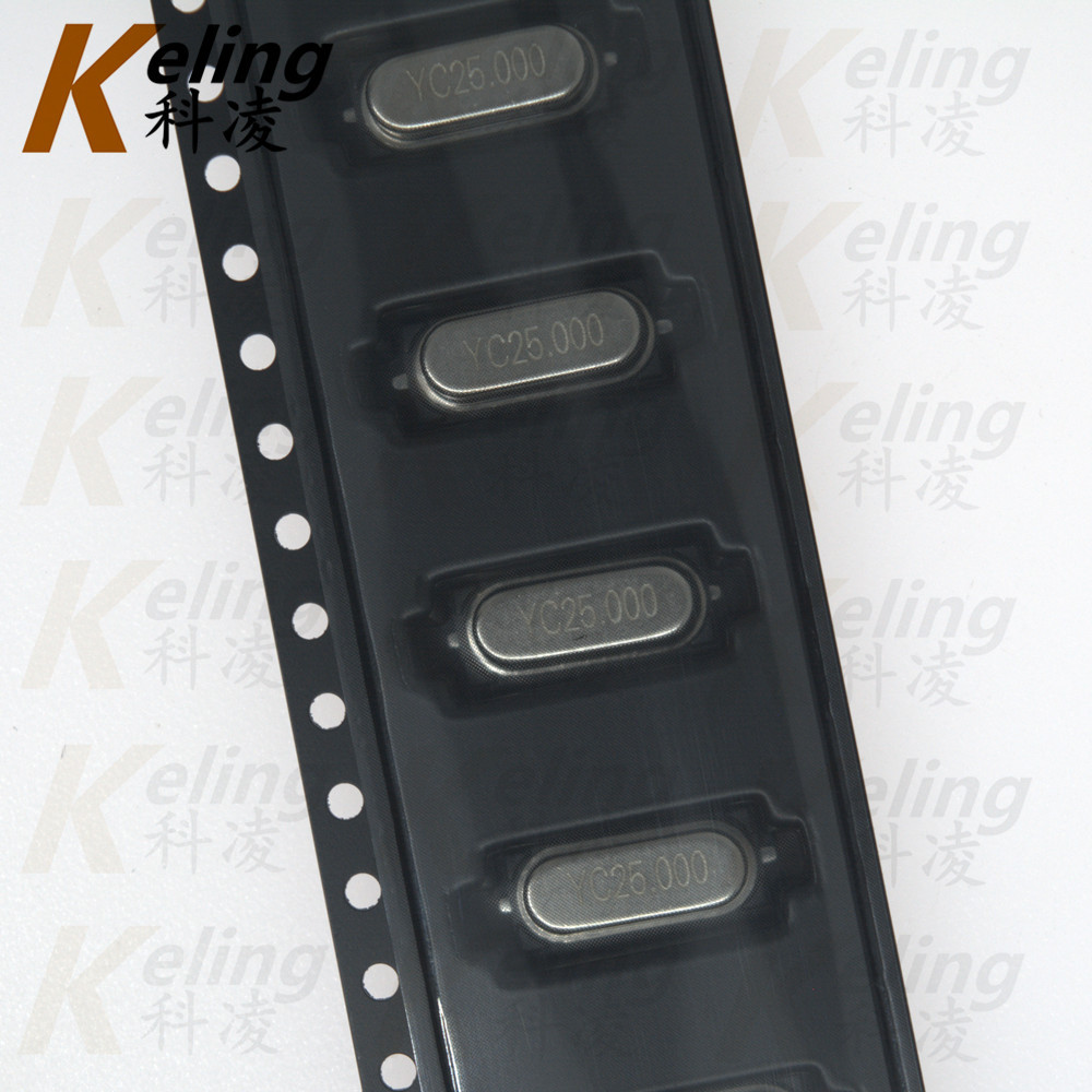 YC贴片晶振 贴片2脚晶体 HC-49SMD 25M 25.000 高精度谐振器