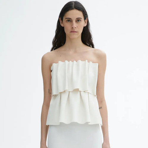 () LOW CLASSIC tube top for women 2024 summer style chest-wrapped slim-fit pleated top