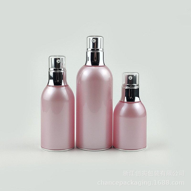 AS30ml 50ml 100ml pink double-layer belly pressing vacuum bottle Lotion bottle cosmetic bottle