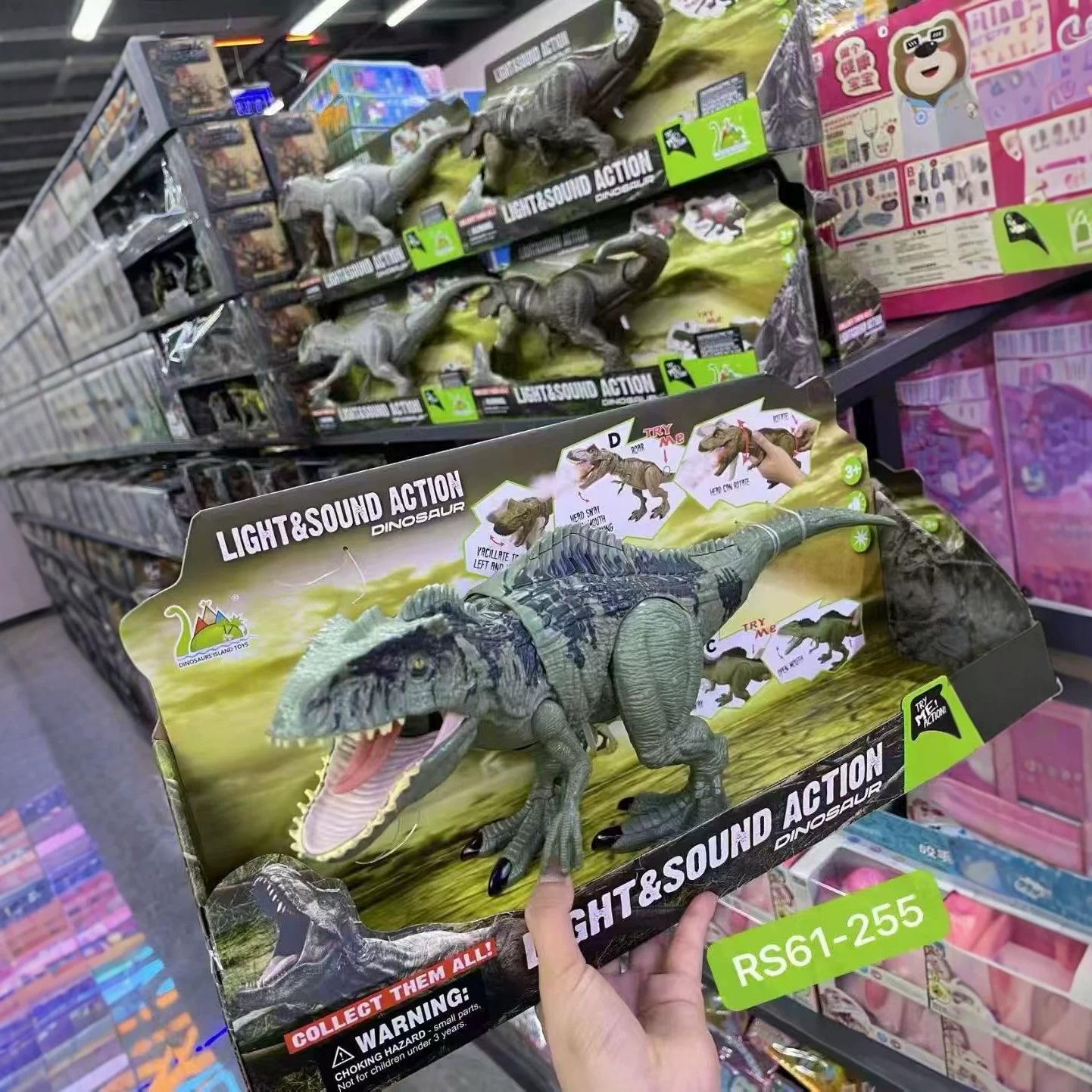 Juguete de Dinosaurio de Simulación con Luz y Sonido de ABS para Niños
