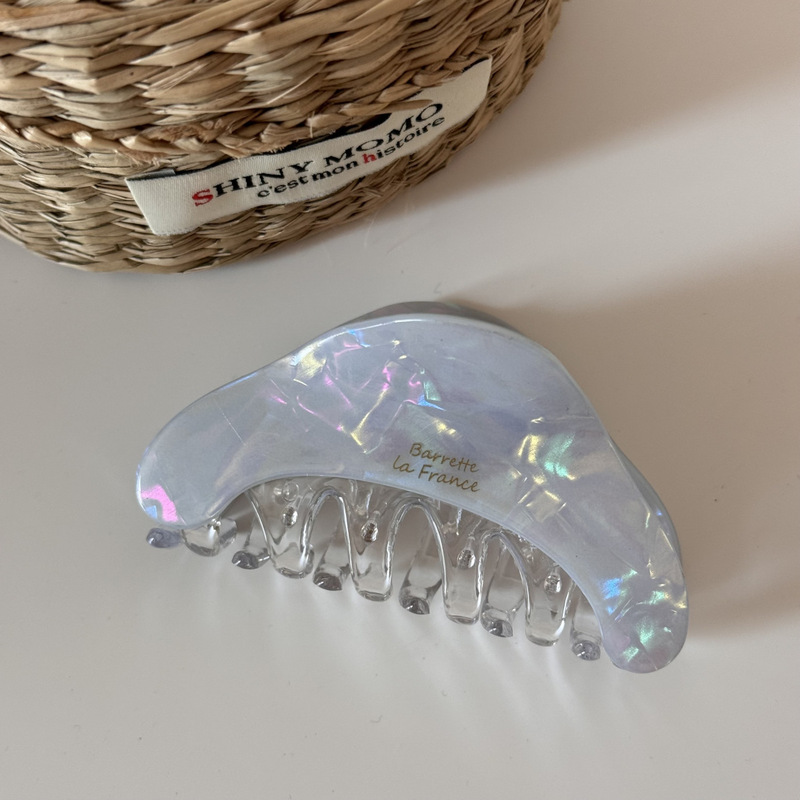 幻彩醋酸高级感发夹三角大号盘发鲨鱼夹简约后脑勺发量多抓夹头饰|undefined