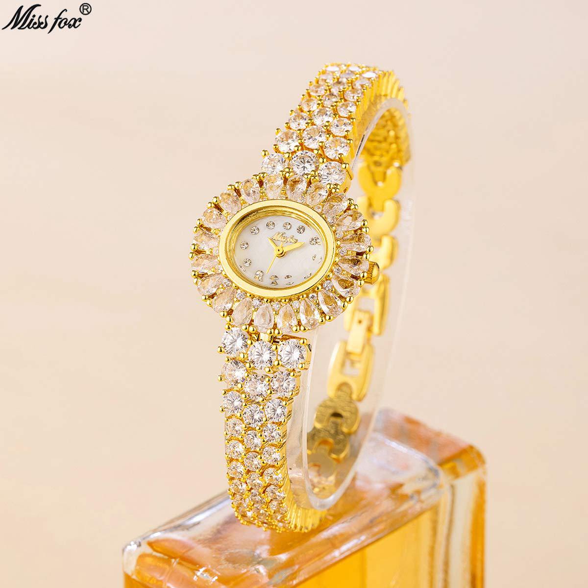 Fashionable brand golden retro bronze stone inlay with zircon