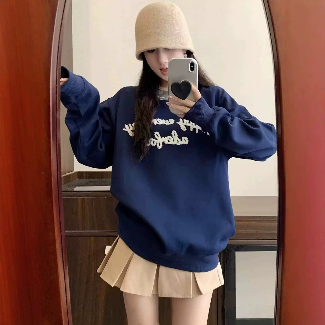 Jimo спот ADER новая буквенная вышивка полотенце, контрастный свитер, корейская версия свободная повседневная мужская и женская свитер