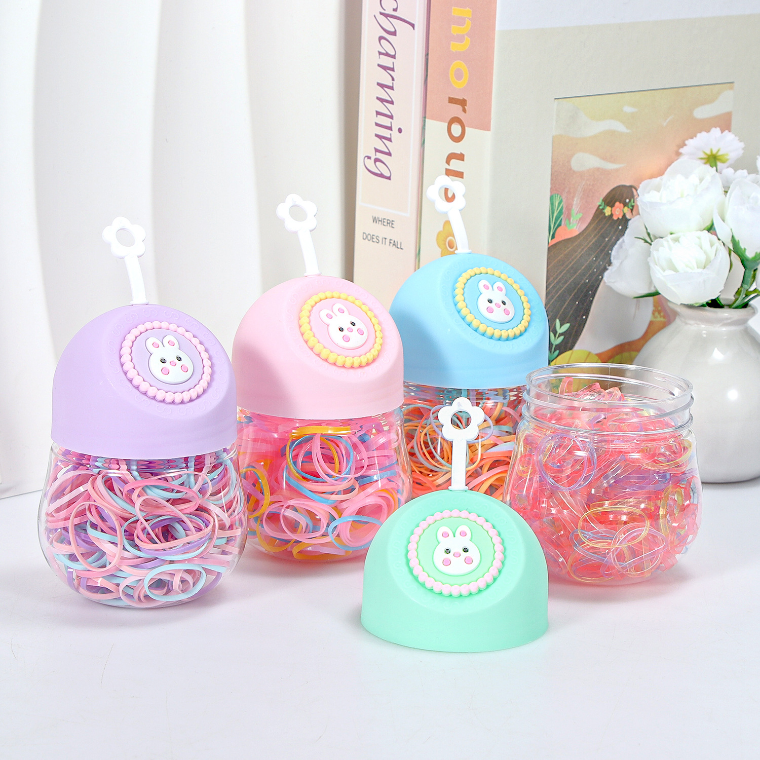 Banda de goma negra para niños, alto valor elástico, duradero, lazo para el cabello, no daña el cabello, anillo para el cabello de goma, accesorios para la cuerda para la cabeza, puesto