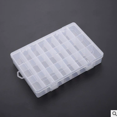 Transparent plastic storage box, electronic detachable storage system, 24 cells