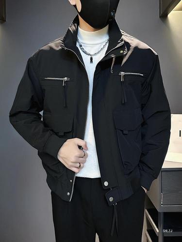 Relaxed Style Workwear Jacket for Men - Spring and Autumn Trendy Casual Cool and Suave Jacket for Men - Autumn Top for Men