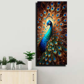 新款DIY孔雀开屏钻石手工贴画客厅卧室装饰挂画钻石画创意圆