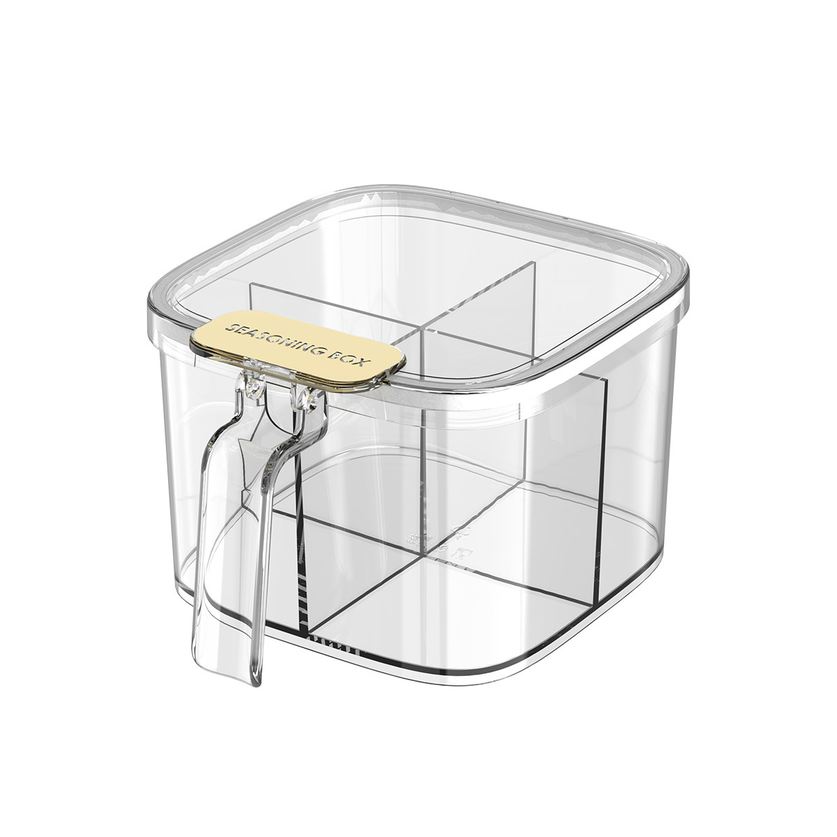 Tarro de condimento de cuatro rejillas Caja de condimento multifuncional de 2023 compartimentos Condimento doméstico Combinación integrada Traje Caja de condimento