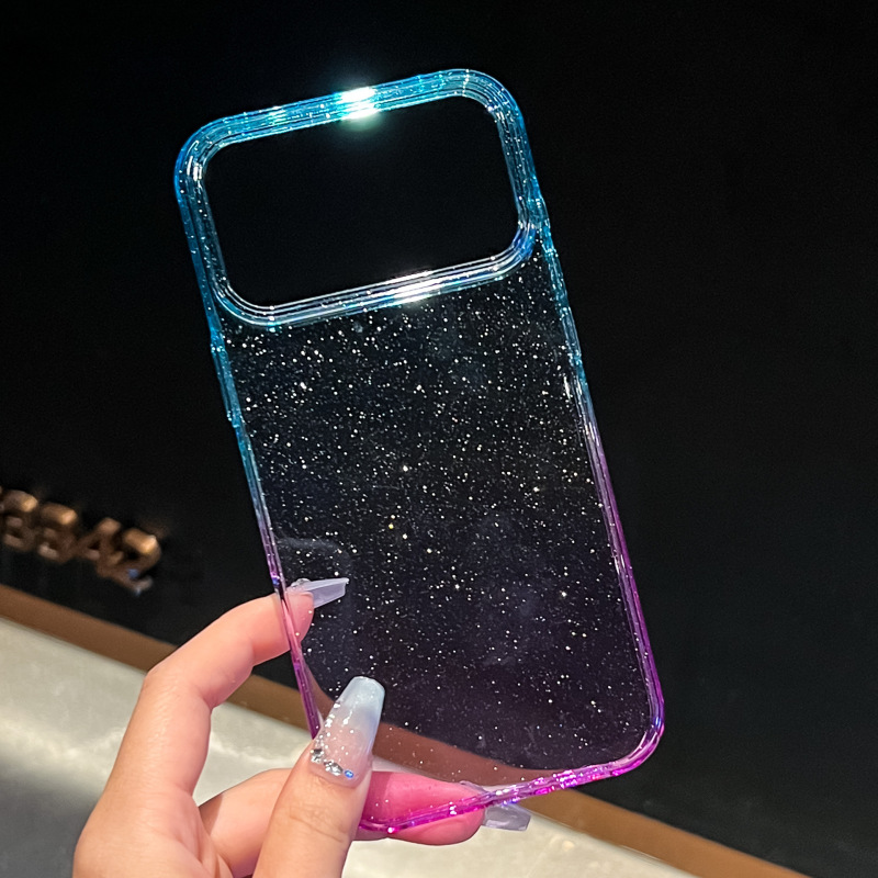 适用iPhone17Promax渐变手机壳苹果16Pro闪粉透明三星S25Ultra壳|undefined