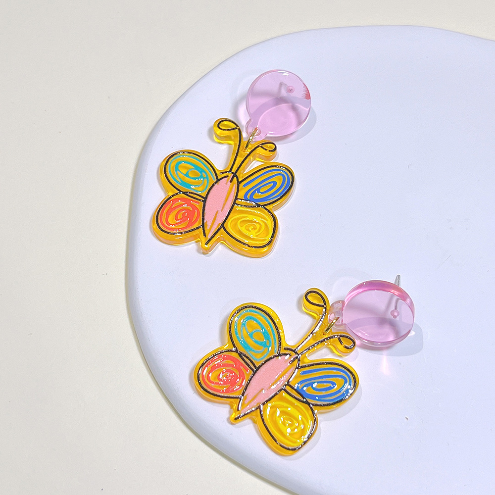 1 Pair Fashion Butterfly Arylic Epoxy Women's Drop Earrings display picture 6