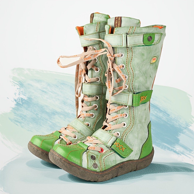 TMA EYES 冬季女式新款百搭中筒靴休闲加绒加厚款舒适女靴