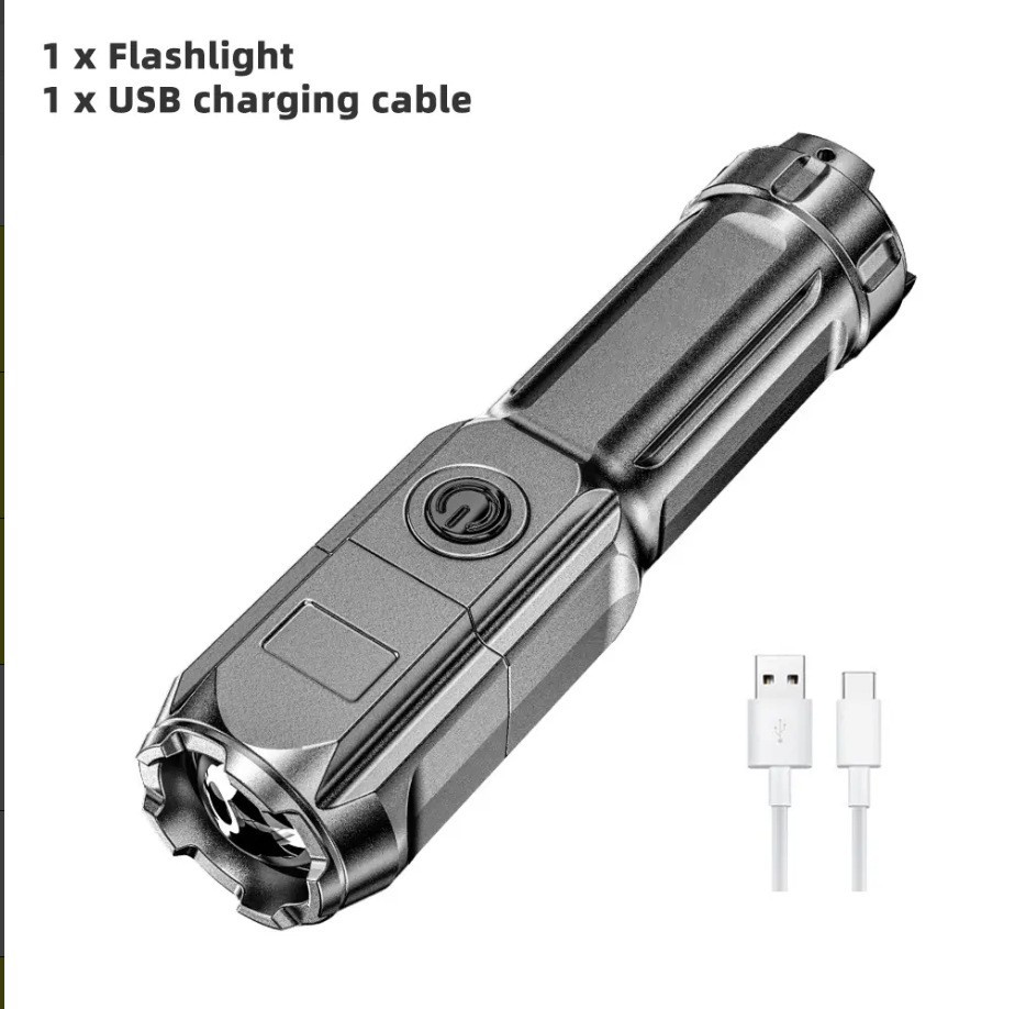 Lintera de luz brillante transfronteriza LED, antorcha de emergencia al aire libre, carga telescópica y enfoque USB, linterna de emergencia doméstica image 3