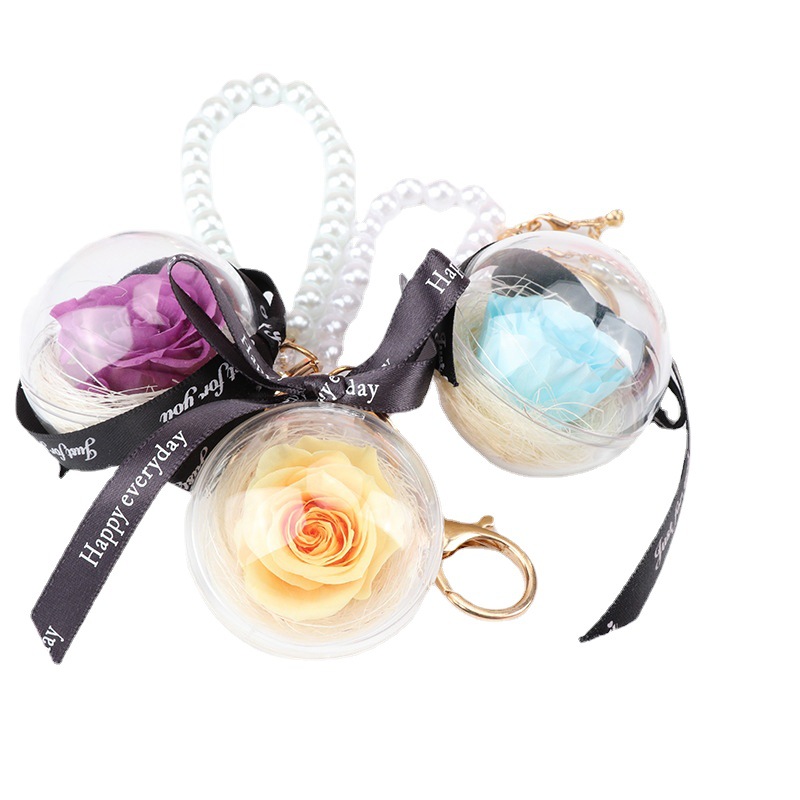 Flor eterna llavero Cadena de perlas Eterna Rosa colgante Día DE LA Mujer maestra Día DE LA Madre regalo exquisito pequeño regalo