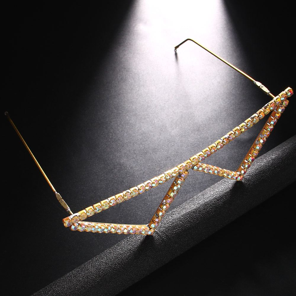 Gafas de color transfronterizas marco hueco de metal accesorios de hip hop Marco de gafas rhinestone europeo y americano Marco de gafas