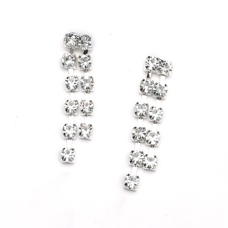 Amazon AliExpress Venta caliente del Partido de tarde joyería moda simple elegante borla rhinestone garra cadena traje