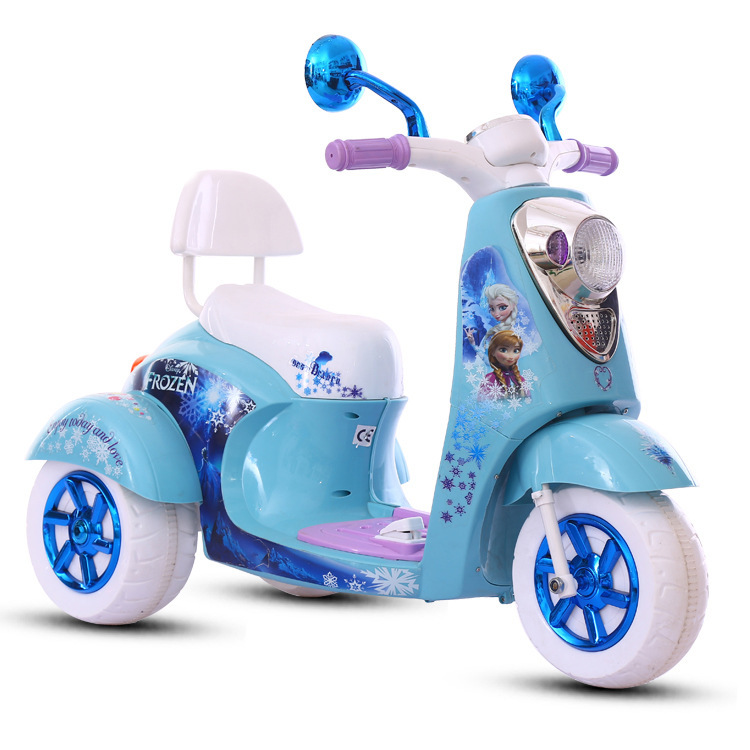 Ltm Ice and Snow Romance motocicleta eléctrica para niños, niños y niñas pueden sentarse y cargar triciclo para bebés coche de batería