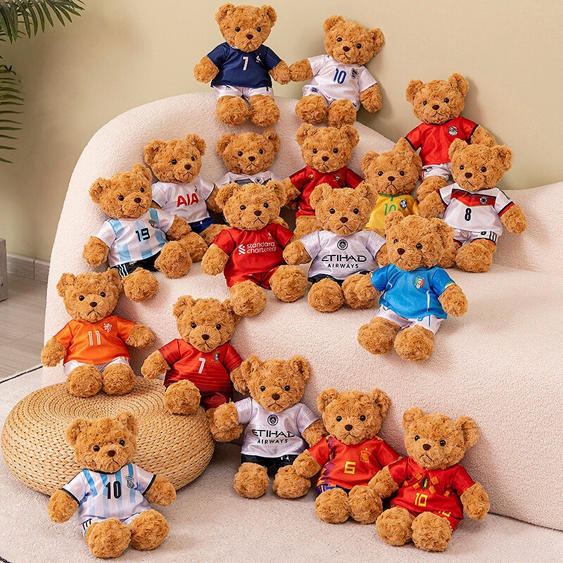 2026 World Cup Football Bear Champions League Premier League Plush Toy Teddy Bear Doll Customizable Logo
