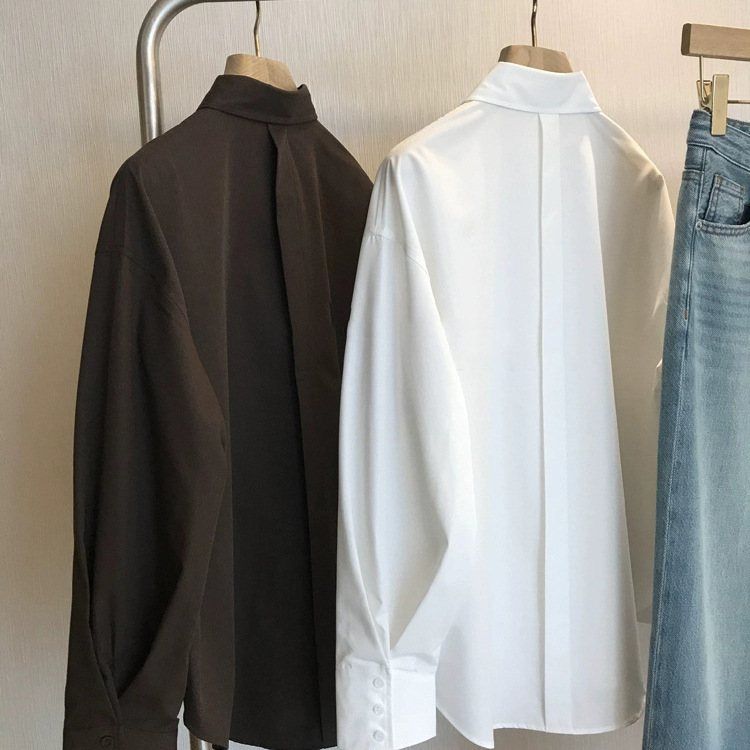 The upper body is really unique!! Super model wind, L * mair method single temperament loose profile non-ironing wrinkle shirt women